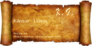 Kántor Ilona névjegykártya